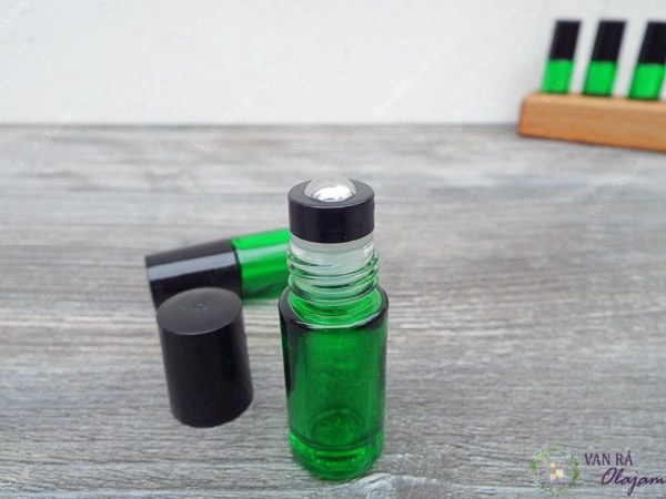5 ml roll on üveg zöld