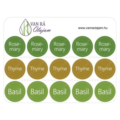 Rosemary-Thyme-Basil kupak címke